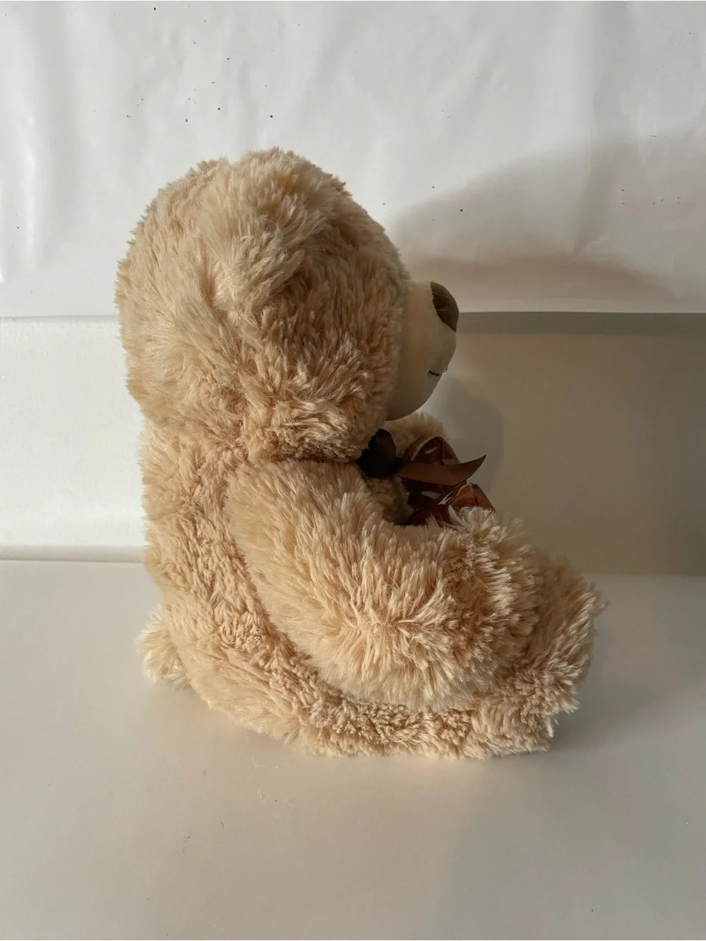 Kellytoy Beige Plush Teddy Holding Brown Football Heart